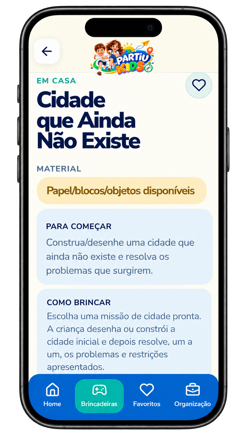 Exemplos de brincadeiras infantis do Partiu Kids, com ideias criativas e práticas para crianças de 2 a 12 anos.